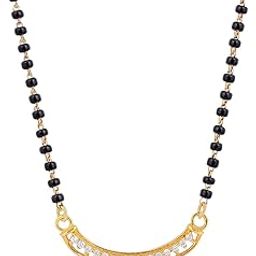 925 Sterling Silver Kala Mani Swiss Zirconia Mangalsutra | Tanmaniya | Thali Minnu for Women | 18K Micron Gold-Plated | Nickel Free Safe for Skin | Pure Silver Gift For Wife-image-74