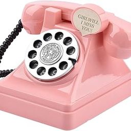 BNF®Phone Money Saving Box Retro Telephone Piggy Bank for Bedroom Cabinet Office Pink|Home & Garden | Home Decor| Figurines-image-81