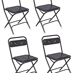 cauvery® Cafe Model Easy Folding Metal Outdoor and Indoor Folding Chair for Home/Study Chair and Restaurant Chair (Metal,Grey-4)-picture-4