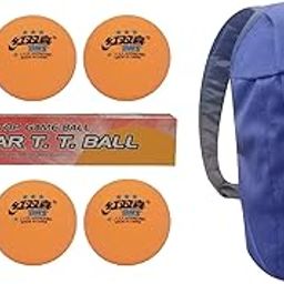 DHS TT Ball 40MM 3 Star Orange (6 Pcs Box) 12 PCS with Smart PRO TT Special Cover Speed Blue-image-37