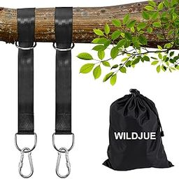 Tree Swing Hanging Straps Kit Holds 2000 lbs,5ft Extra Long Straps Strap with Safer Lock Snap Carabiner Hooks Perfect for Tree Swing & Hammocks, Perfect For Swings,Carry Pouch Easy Fast Installation by WILDJUE-69