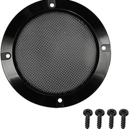 Fielect 4Pcs 4" Speaker Grill Cover Mesh Decorative Circle Subwoofer Grill Waffle Grill Cover Guard Protector Cover Audio Accessories Black Metal Trim with 16 Screws-picture-20