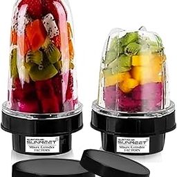 SilentPowerSunmeet Heavy Bullet Jar for Mixer Grinder Set of 2 (530 ML & 350 ML) Mixer Juicer Jar MGF21, Black Pack of 2-picture-5