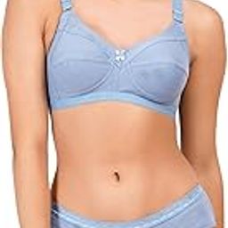 Women's Full Coverage Blue Lingerie Set, Bra and Panty-picture-21