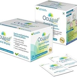 Waypham OCULEAF Eyelid Wipes Natural Tea Tree Oil, For Daily Eyelid Hygiene-Itchy-Irritated- Digital Eye Strain-Makeup Remover (Pack of 2, 24 + 12 Wipes)-image-20