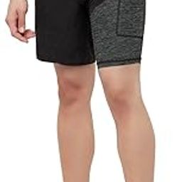 TRUEREVO - 2 in 1 Running Sports Shorts for Men with Mobile Phone Pocket - Quick Dry & Lightweight Moisture-Wicking Active Wear, Gym Shorts for Men Workout - Double Layer Half Pant with Inner Tights-image-85