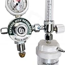 MEDITECH GLOBAL Single Gauge Single Stage Medical Oxygen Regulator (MOX Regulator) With BPC Flowmeter and Humidifier Bottle Set-image-33