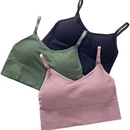 Cotton Sports Bra for Womens Lightly Removable Padded Adjustable Straps Regular Girls Sports Bra(Free Size-Fit Up to 28-34-Multicolor)-image-111