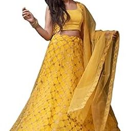 womens lehengha choli (yellow)-image-4