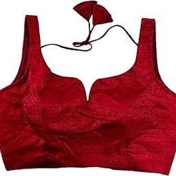 Women's Heavy Phantom Silk Bollywood Style Sleeveless Trendy Blouse(Veda)-image-61