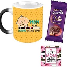 YaYa cafe™ Mother's Day Chocolate Gifts Combo for New - Mom to Be Loading Please Wait Mug, 1 Cadbury Dairy Milk Silk (60 gm), with Coaster-image-12