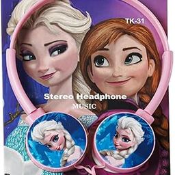 ILEARNNGROW Cartoon Theme On Ear Plastic Headphones for Kids, Without Mic (Pink Princess)-image-65