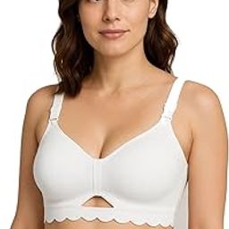 Women Padded Non-Wired Clip Down Adjustable Strap Nursing Maternity Bra for Easy Baby Breastfeeding Bra with Back Hook Closure-image-56