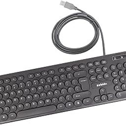 Zebion Blitz USB Keyboard with Retro Style Rounded Key Design, Tested with Over 5 Million Keystrokes, Silent & Comfortable Use, Slim Design, Chiclet Keys, 1 Year Warranty (Black)-image-0
