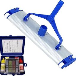 POOLTOOL Swimming Pool Vacuum Head Cleaner Machine Brush 13.5", Swimming Pool Vacuum Head on Wheels with14 inch Cleaning Brush with Swimming Pool PH & Chlorine Test Kit-picture-21
