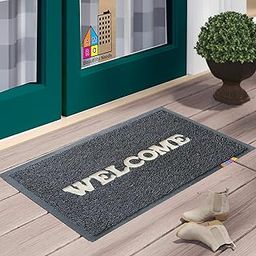 Amro PVC Anti Skid Door Mat Welcome Mat Heavy Duty Waterproof Easy Clean for Entry Floor Mat Dust&Dirt Removal-Must for Home,Office,School,Hotel,Restaurant or Any Outdoor and More(Grey) 15x23 in-image-44