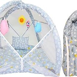 Toddylon Baby Gift Pack Set – New Born Cotton Mattress with Net & Newborn Carry Bag for 0–6 Months | Combo for Newborns (Grey)-image-23