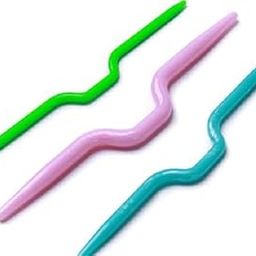 Sudheeka™ - Knitting Cable Needles, 3 PCS Plastic Mixed Color Safety Pin Cable Knitting Bent Weaving Needle Hooks 3 Pieces for Sweaters Socks Yarn Sewing Crochet Embroidery-image-5