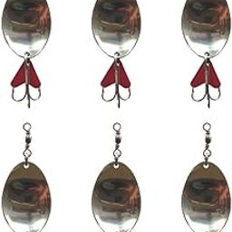 CORAL INDIA - 19gm HYDERABADI Handmade Fishing Spoon Stainless Steel Silver Lure Fishing Tools Accessories Hard Fishing Lures Treble Hooks Metal Lure Baits (19gm-Hyderabadi-Spoon-Pack06)-18