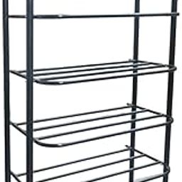 ALANBIU Iron Metal Shoe Rack (6 Shelves) | Premium Multipurpose Shoe/Slippers/Books/Clothes Open Shelves Stand for Home and Office, Easy to Move & Assemble Footwear Rack (Big-Black) (Large)-image-15