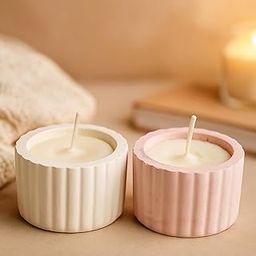 Handmade Scented Candle Jars with Lids – Long-Lasting Decorative Candles for Home & Gifting (Round wav-2)-image-31