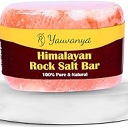 Yauvanya Himalayan Rock Salt Bar - 300 gms Pure and Natural Salt Bar for Skin Exfoliation, and Rejuvenation. Ideal for a Refreshing and Invigorating Bath Experience-image-1