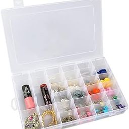 Zollyss 36 Grid Cells Multipurpose Plastic Storage Box with Removable Dividers for Medicine Pills, Jewelry, Pins, Screws, Cosmetics, Stationery Items, Transparent, Rectangular Storage Box-9