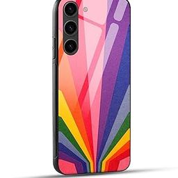 NDCOM for Samsung Galaxy S23 Plus 5G Back Cover Rainbow Color Atractive Printed Glass Case-17
