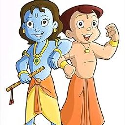 Chotta Bheem With Krishna Wall Sticker - Cartoon Wall Art - High Print Quality - 300GSM-image-47