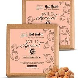 Nat Habit Wild Apricot Bath Soap Enriched With Vitamins C, Made With Cold Processed For Skin Brightening,Cleansing & Removing Taning (Pack of 2 x 125 gm)-image-94