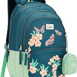 School Backpack for Girls |17 In-27 Ltr with Three Compartments, Side Pockets and Light Weight with Padded Shoulders |Best for Books,Stationery, Lunch Box & Essentials-image-86