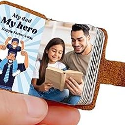 Flashing Click Customizable Leather Mini Photo Album Keychain - with 12 to 24 Photos - Gift Idea for Father's Day, Birthdays, Anniversaries, or Special Moments-image-26
