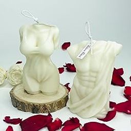 Yellow Petal Brand - Male & Female Torso Candle Combo, White Color, Vanilla Scented, Perfect for gifiting & Home Décor, 100% Soy 125gms & 95gms, (Pack of 2)-image-94
