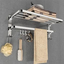 24-Inch 304 Grade Stainless Steel Dual Folding Towel Rack/Towel Hanger/Towel Holder Stand/Towel Bar for Bathroom – Heavy-Duty & Durable Chrome Finish-18