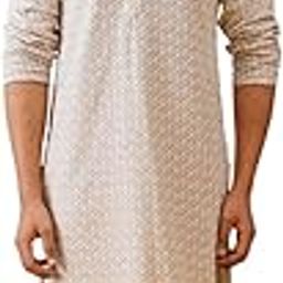 Men's Sequin Embroidered Pure Cotton Kurta with Pyjamas-9
