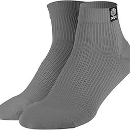 Graduated Compression Athletic Sports Socks |Unisex Everday Ankle Length|OdourFree & Breathable| Anti-bacterial Pair|Grey- S/M-17
