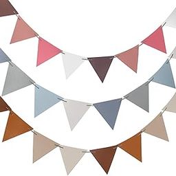 Bnf® 12Pcs Pennant Triangle Flags DIYBunting for Indoor Party Anniversary Brown-image-9