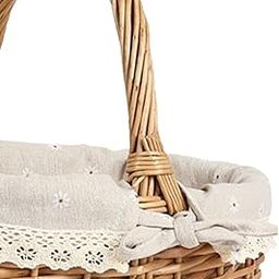 Wicker Picnic Basket Sturdy Decorative Gift Basket for Kitchen Bedroom Beach S Beige-image-60