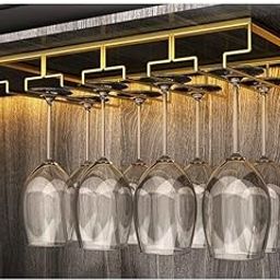 Unique Lifestyle Hanging Metal Wine Glass Rack/Holder Upside Down Glass Hanging Organizer for Pubs/Kitchen cabinet/Hotel/Bars-image-50