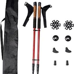 CALANDIS™ 2Pcs Mountain Trekking Poles Telescopic Stick for Backpackers Hikers Walking Red | Walking Trekking Sticks | Hiking Gear | Camping Hiking | Outdoor Sports-image-87