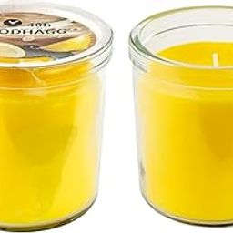 IKEA BLODHÄGG Scented Candle in Glass, Lemon & Lemongrass/Yellow, 40 hr Pack of 2-picture-7