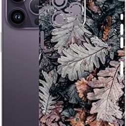 AtOdds - Compatible for iPhone 14 PRO - Mobile Back Skin Sticker - Lamination - Rear Screen Guard Protector Film Wrap (Coverage - Back+Camera+Sides) (Design - Dry Leaves)-image-70