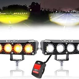 CREZYSKY 120 Watt/Piece Super Bright 4 LED Fog Light | Switch in 5 Mode Changing Light With Flashing I High/Low Beam I Aluminium Body Fog Light Universal Fit for Car (Pack of 2)-1