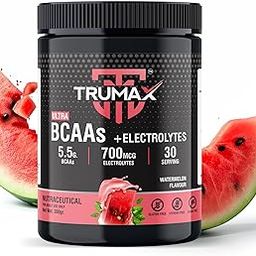 TRUMAX Ultra BCAAs + Electrolytes Powder | 5.5g BCAAs | Muscle Growth | Workout Performance | Watermelon Flavour | 30 Servings (30 Servings (Pack of 1), Watermelon)-image-38