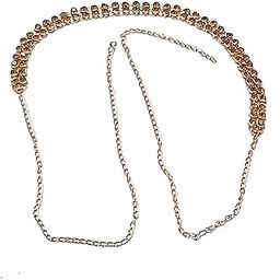 Two Line Studded Gold Plated Jewellery Adjustable Waistbelt Kamarband Belly Chain for Women Girl, Gift for Female...-image-3