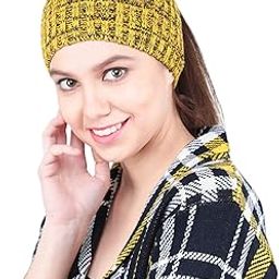 unisex warm woolen Headband Earwarmer Earmuffs Earcap Earcover Winter accessories for Men and Women (yellow-black)-image-14