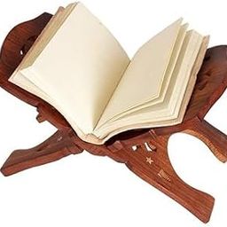 Wooden Hand Carved Holy Book Stand | Foldable Rehal for Quran, Bible, Geeta | 38x18x3 cm | Mango Wood Decorative Book Holder for Home, Office & Gifting-picture-31