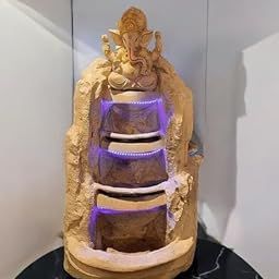 FOUNTAIN HUB Water Fountain Outdoor Big Size Garden 3 Step Ganesha Water Fountain, Resin, Decoration Gifting Item with LED Lights Water Pump-image-83