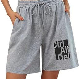 hotfits Women's Green Casual Summer Cotton Shorts Athletic Gym Shorts Basic Shorts Relaxed Fit Running Jogger Shorts with Pockets-XL-image-58