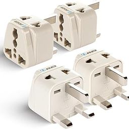 Orei India UK Plug Adapter, India to UAE, Hong Kong, Dubai, UK Adapter Plug - Type G Adapter - 2 in 1 - Perfect for Laptop, Camera Charger and More - CE - RoHS - Beige -4 Pack - 5 Years Warranty-29